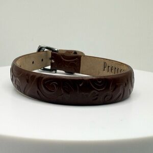 Prerogatives Brown Tooled Leather Bracelet